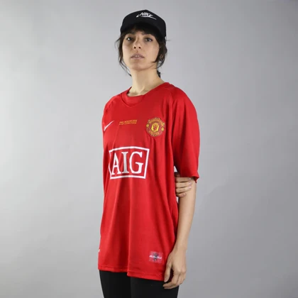 تیشرت فوتبالی پلیری منچستر یونایتد مدل Nike-Dri Fit-694 قرمز