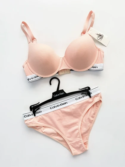 ست شورت اسلیپ و سوتین فنر دار نخ پنبه کلوین کلاین Calvin Klein