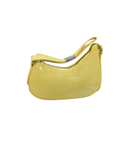 کیف زنانه نیم دایره چرم براق