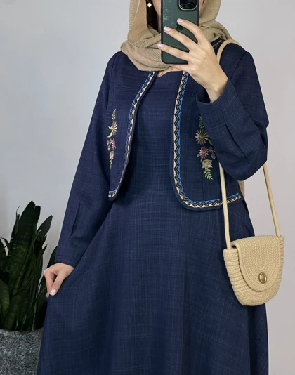 ست سارافون بلند به همراه کت گلدوزی