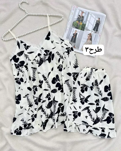 ست تاپ و شلوارک کاپ‌دار کد 5541