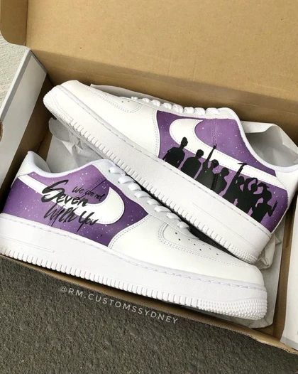کفش اسپرت کاستوم کتانی ایرفورس air force طرح BTS نایک nike کد 162381