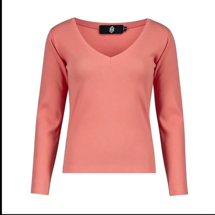 بلوز آستین بلند زنانه پپا مدل Vneck رنگ گلبهی