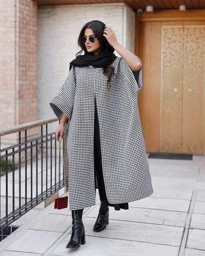 کار دوتیکه شتل به همراه دامن شلواری کد 2262