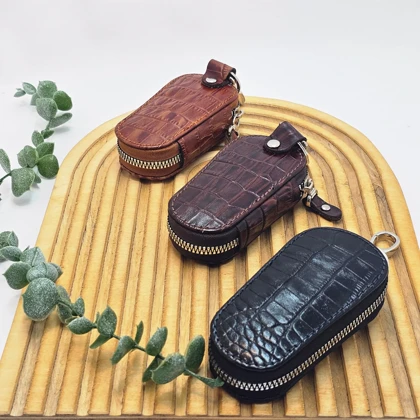 جاکلیدی و جاسوییچی چرم طرح کروکودیل (Zippered Key Holder)