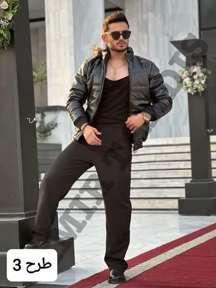 کاپشن و پافر چرم مازول (کد)3046