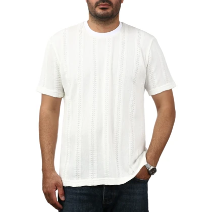 تیشرت آستین کوتاه بافت مردانه سیزر مدل 15512052