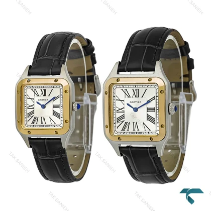 ساعت ست کارتیه سانتوس دومونت دورنگ طلایی Cartier-8306-S