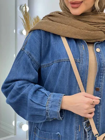 مانتو جین برش‌دار