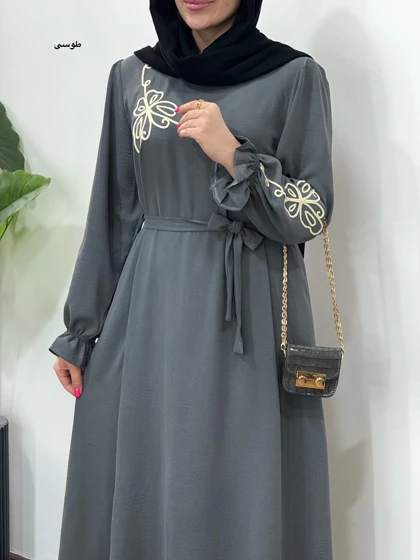 پیراهن مانتویی گلدوزی یامین