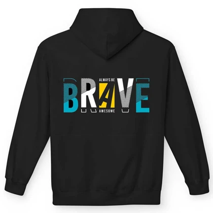 هودی مردانه مدل انگلیسی کلمه BRAVE کد 161