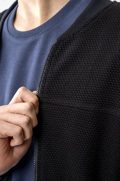 سویشرت زیپ‌دار ژاکارد مردانه