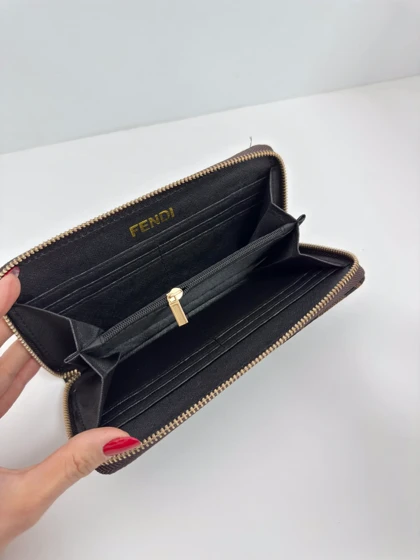 کیف پول کتان فندی