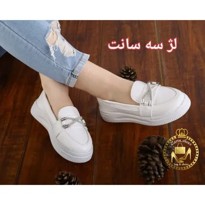 کالج لژدار 5 و 3 سانت سفید و مشکی زنانه