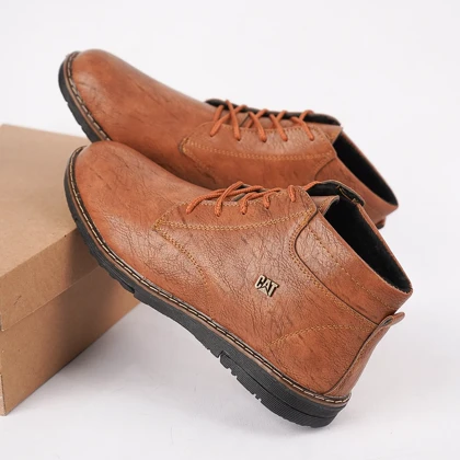 نیم بوت cat سوگو عسلی مردانه مدل keyvan ویژه