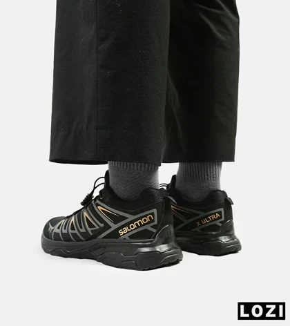 کفش کتانی بزرگ پا مشکی طلایی سالومون Salomon X ULTRA