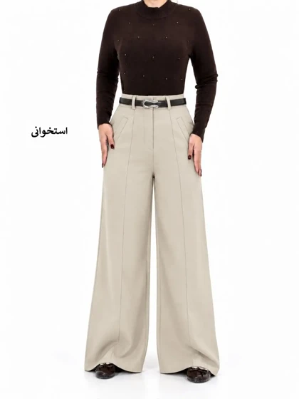 7492-شلوار بگ کرپ باربی (ایراددار)