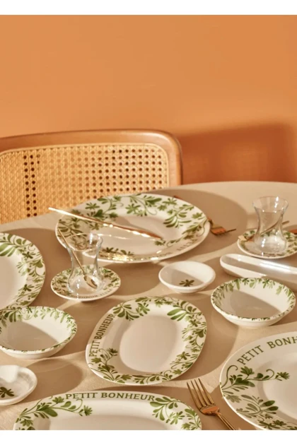 سرویس غذاخوری 6 نفره Bella Maison مدل Petit Bonheur چینی - سبز