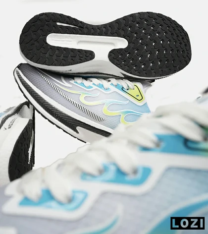 کفش کتانی مردانه سفید آبی لیمویی NIKE zoom X