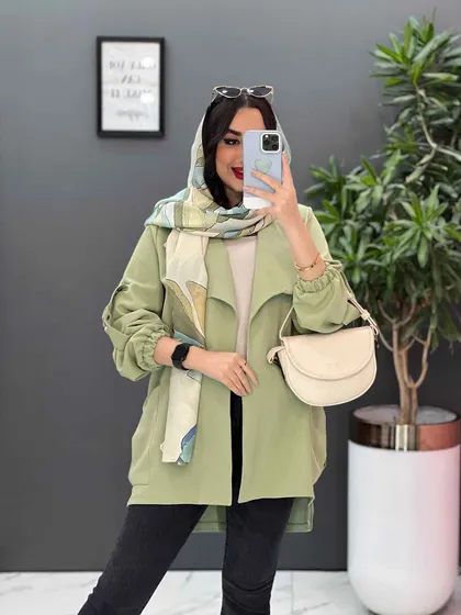 مانتو آستین کش جیب پیله