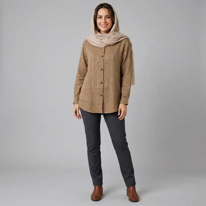 مانتو شومیزی زنانه نگین‌دار شانتون