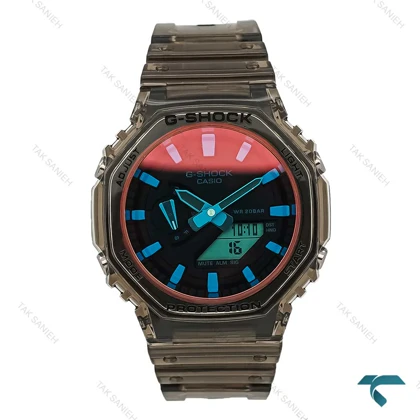 کاسیو جیشاک GA2100 مردانه دودی شیشه رفلکس Casio-7325-G
