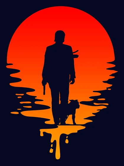 تیشرت جان ویک | تیشرت john wick طرح طلوع کد 97570