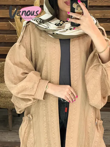 مانتو کتیبه آستین پفی