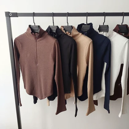 بلوز نیم زیپ جلو هلالی