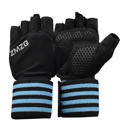 دستکش و مچبند بدنسازی زنانه زد ام زد کیو مدل ZMZQ-404K1208 آبی