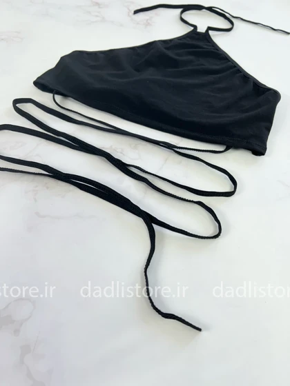 کراپ مجلسی نخ پنبه لاکرا پشت‌باز بند پشت گردنی