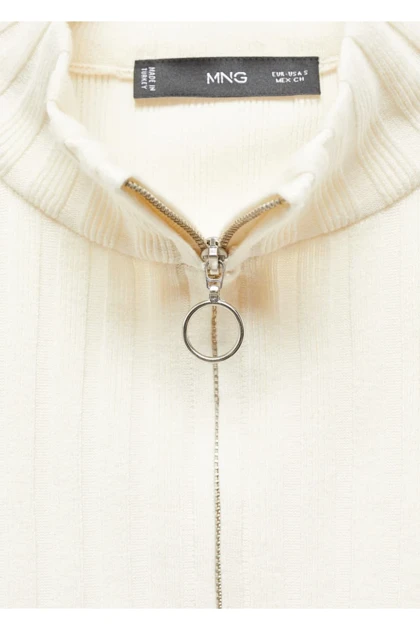 ژاکت کش باف پشمی زنانه اورجینال منگو mango