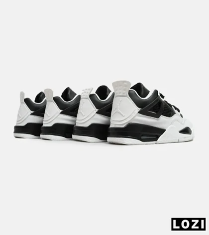 کتانی ساق‌دار بزرگ پا سفید مشکی Nike air jordan 4