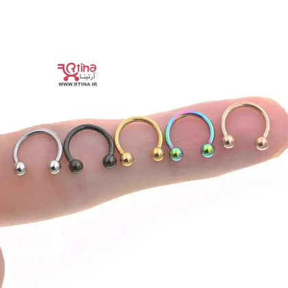پیرسینگ بینی حلقه‌ای ساده پیچی -لب گوش لثه دماغ