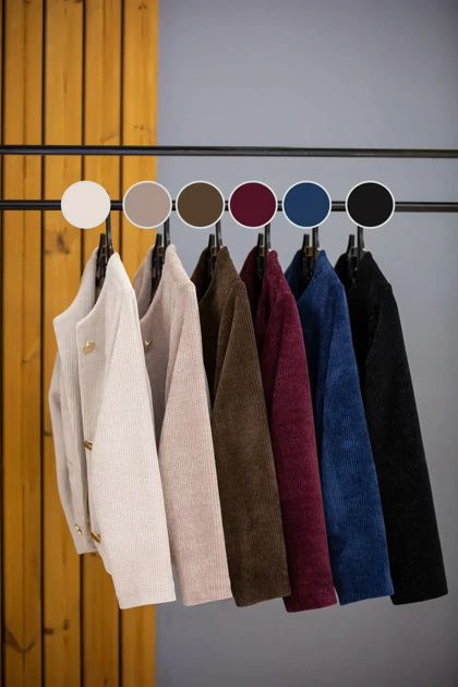 جکت زنانه دکمه نما آستردار