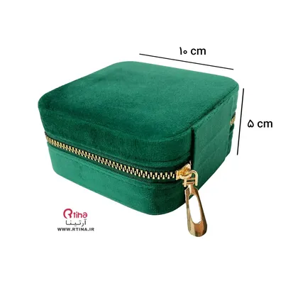 جا جواهراتی فانتزی مخمل سبز/ زیپ‌دار