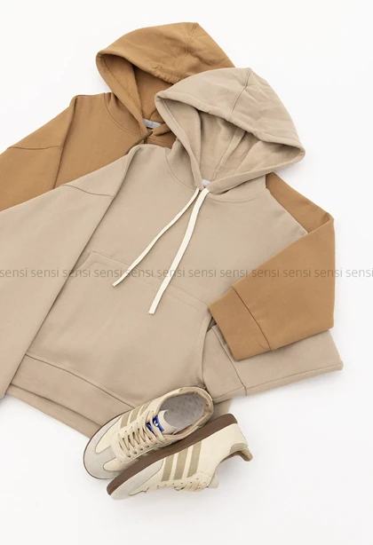 هودی باکسی ساده رنگی کد1005150