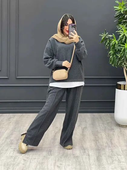 ست پشمی شلوار چاک‌دار