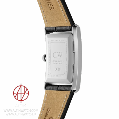 ساعت مچی زنانه دنیل ولینگتون (Daniel Wellington) مدل DW00100697 (کالکشن Quadro، قاب نقره‌ای، بند چرم مشکی)