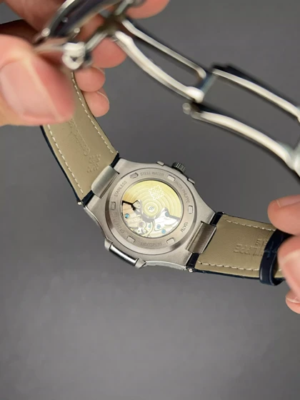 ساعت مچی پتک فیلیپ دو تقویم بند سرمه ای Patek Philippe Two Automatic Calendars