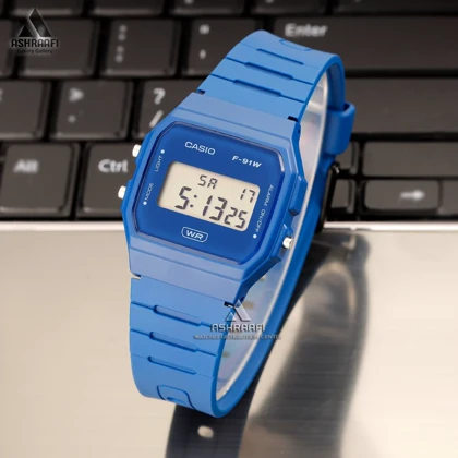 ساعت کاسیو دیجیتالی آبی Casio F-91WB-2A1