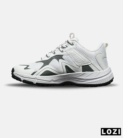 کفش کتانی سفید طوسی قرمز مردانه و زنانه HUMTTO مدل 8181