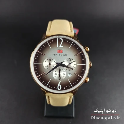 ساعت مچی مردانه اورجینال موتور ژاپن برند مینی فوکوس سه موتور مدل Mf0114G.02 بند چرم
