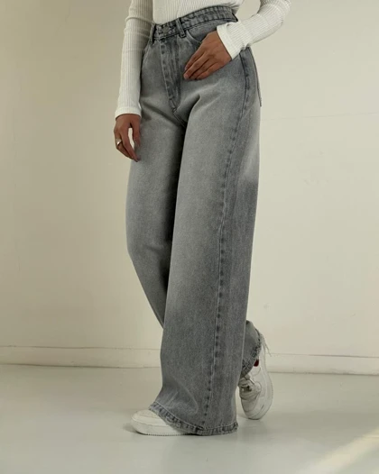 شلوار بگ طوسی  کد 1000222