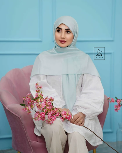 روسری تسلا آبی فیروزه ای روشن