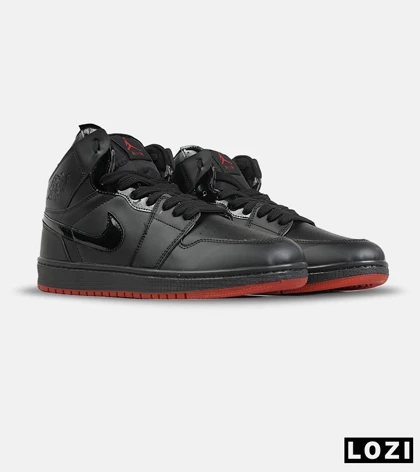 کفش کتانی ساق‌دار مردانه و زنانه مشکی قرمز NIKE jordan 1 مدل 8775