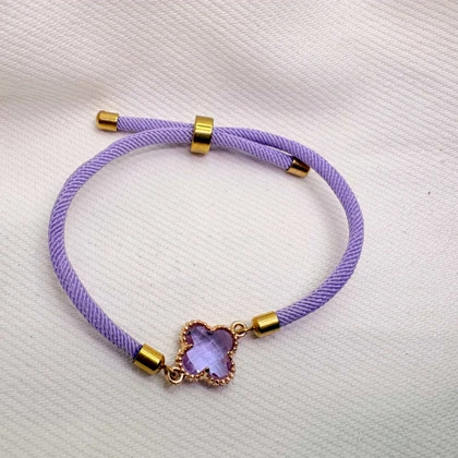 دستبند اسپرت طرح «ونکلیف یاسی» (بند طنابی لاوندر) | تم پاستلی و رویایی