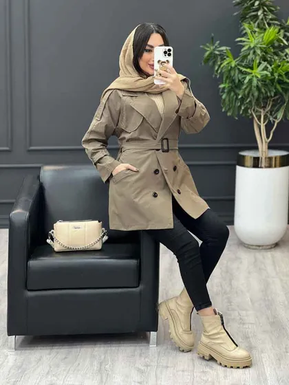 بارانی شش دکمه ژیله گرد