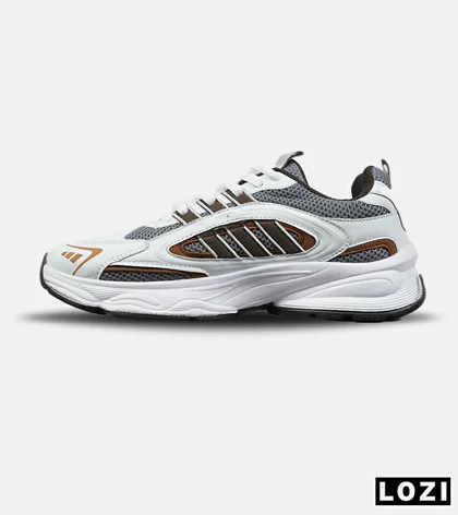 کفش کتانی ورزشی سفید طوسی قهوه ای Adidas Ultra Boost مدل 8405