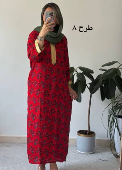 پیراهن نخی گلی